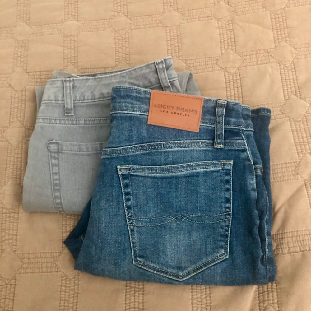 Liz Claiborne Gray Denim Capris & Lucky Brand Bermuda Denim Shorts